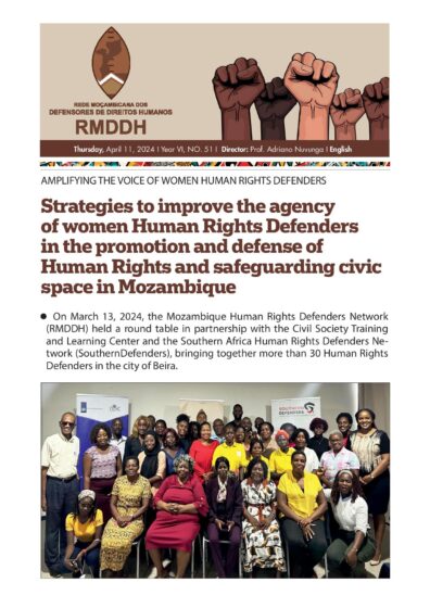 Strategies to improve the agency of women Human Rights Defenders in the promotion and defense of Human Rights and safeguarding civic space in Mozambique
